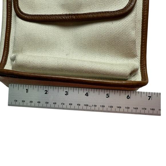 Fossil Linen Crossbody Purse Outside Pocket Very Clean Inside and Out - Picture 7 of 9